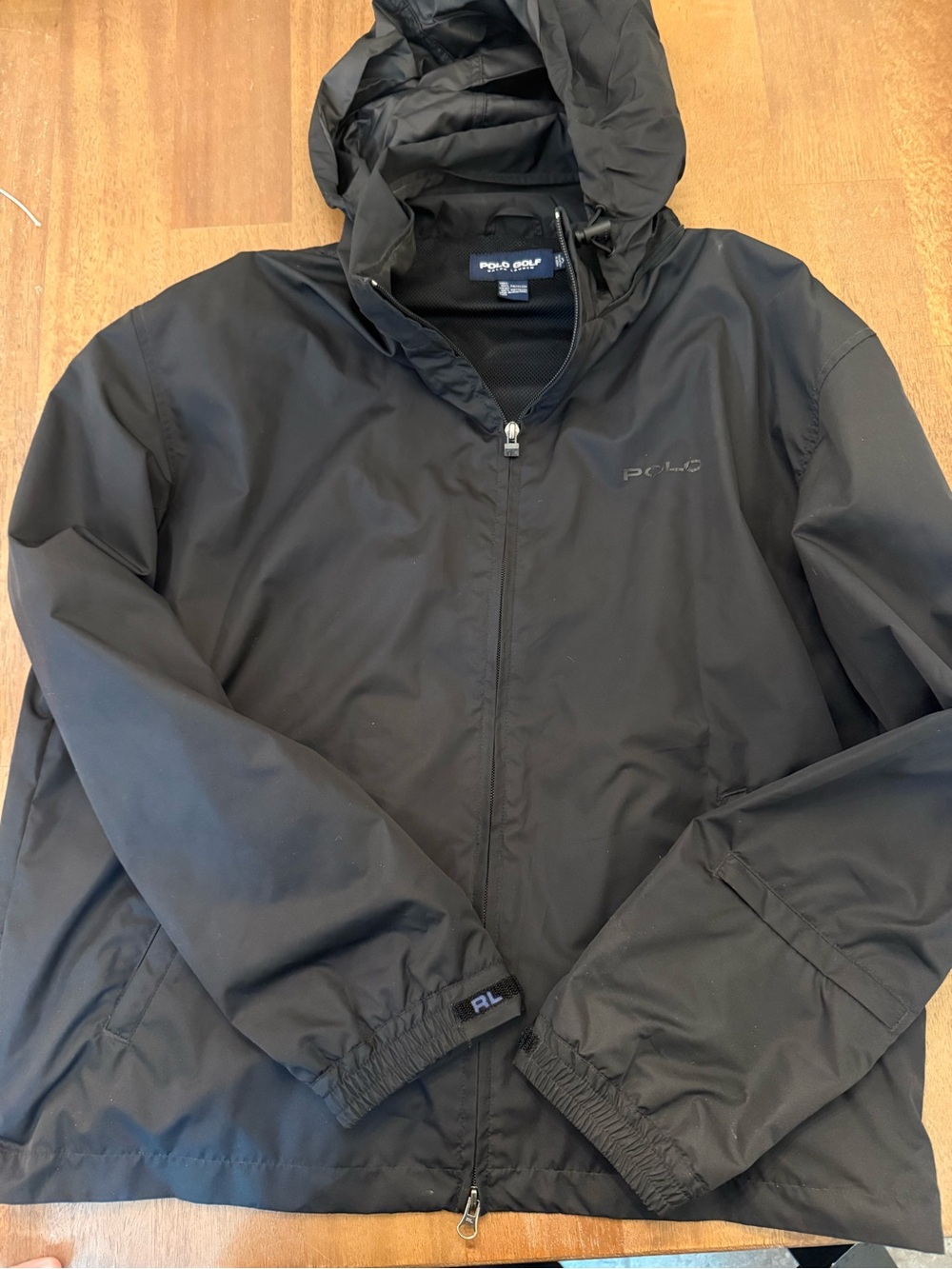 Polo by Ralph Lauren Black Hooded Windbreaker Jacket